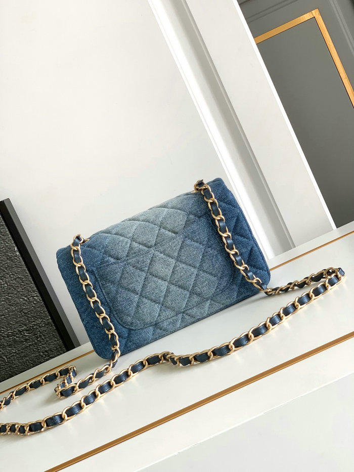 Small Chanel Denim Bag Blue A1116