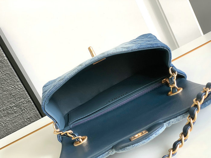 Small Chanel Denim Bag Blue A1116