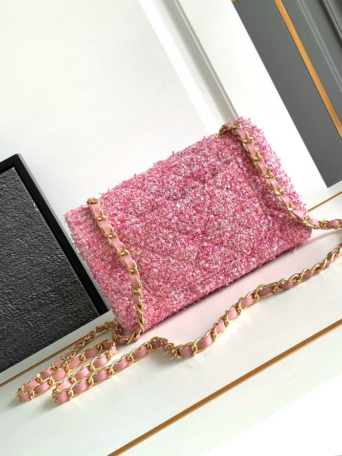 Small Chanel Tweed Bag Pink A1116