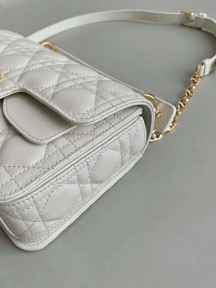 Small Dior Jolie Top Handle Bag White D6551