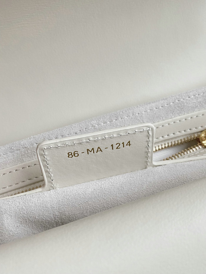 Small Dior Jolie Top Handle Bag White D6551