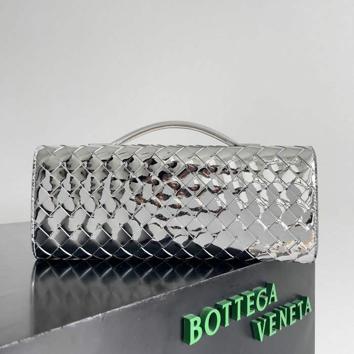 Bottega Veneta Long Clutch Andiamo 741511 Silver with Gold