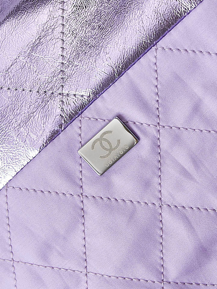 Chanel 22 Handbag AS3261 Metallic Purple