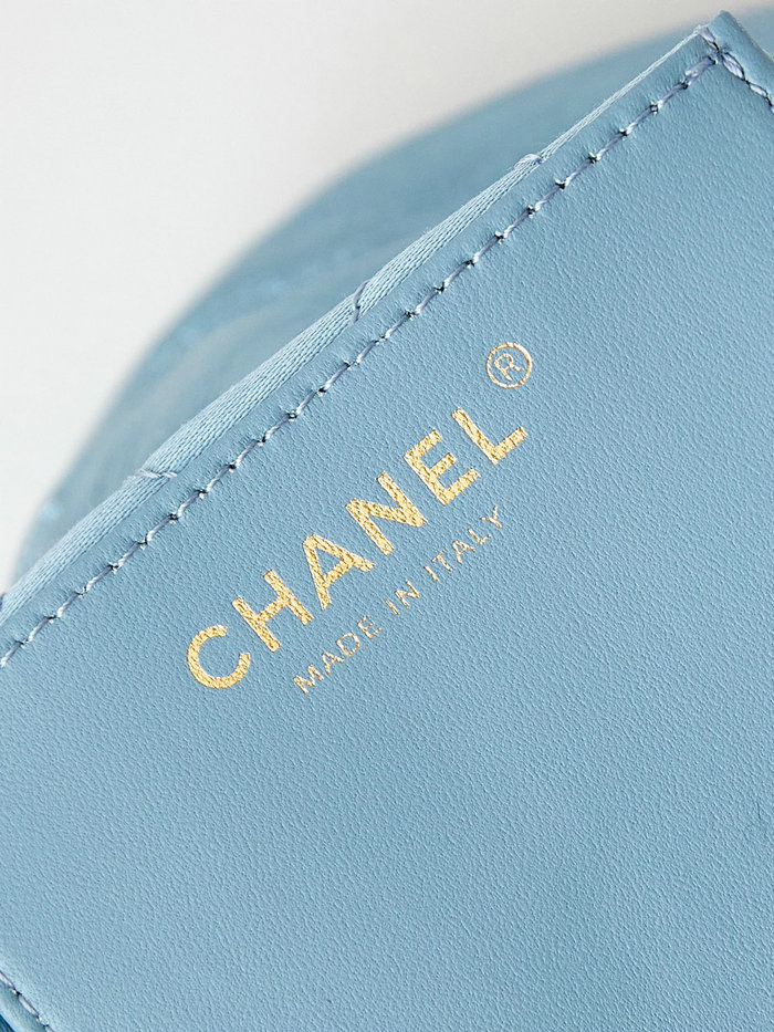Chanel 22 Mini Handbag AS3980 Metallic Blue