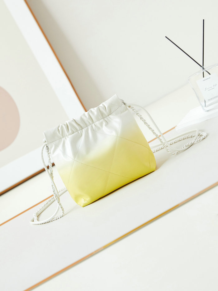 Chanel 22 Mini Handbag AS3980 Yellow and White