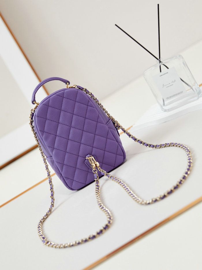 Chanel Grain Calfskin Mini Backpack AP3753 Purple