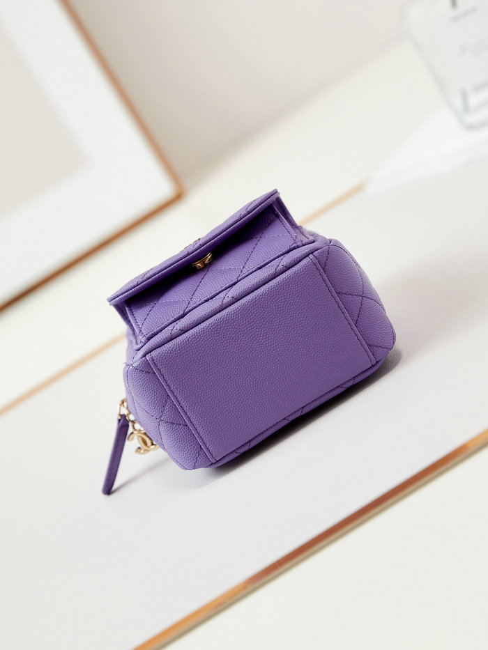 Chanel Grain Calfskin Mini Backpack AP3753 Purple