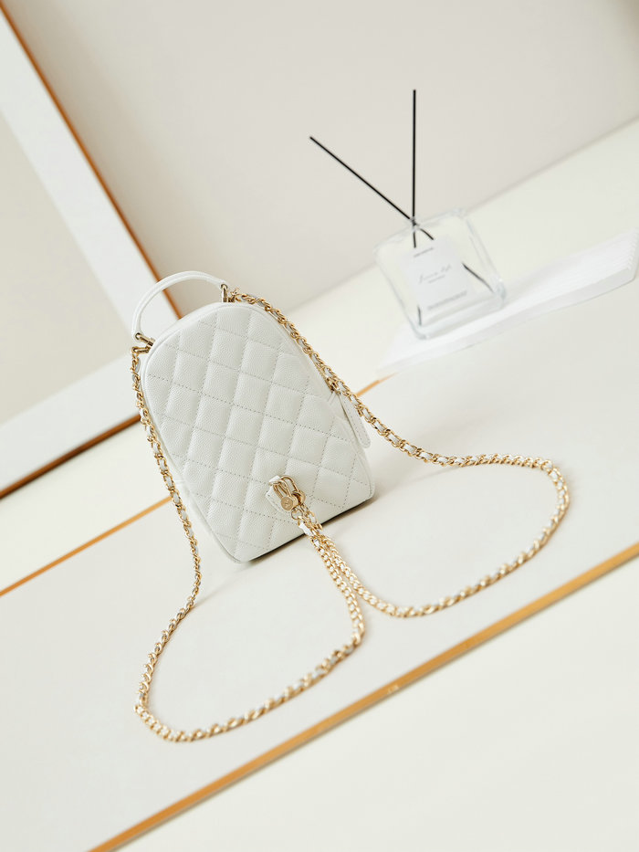 Chanel Grain Calfskin Mini Backpack AP3753 White