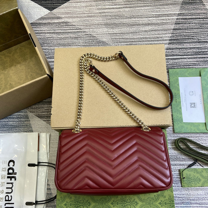 Gucci GG Marmont Medium Shoulder Bag Rosso Ancora 443497