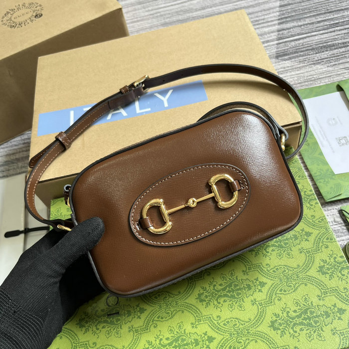 Gucci Horsebit 1955 Small Shoulder Bag 760196 Brown