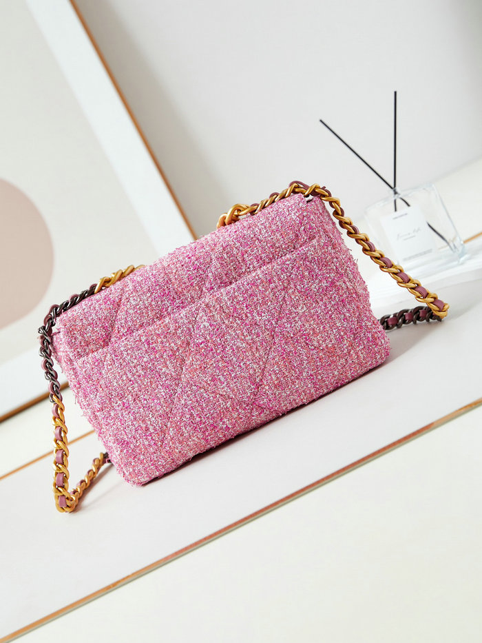 Large Chanel 19 Handbag Pink AS1161