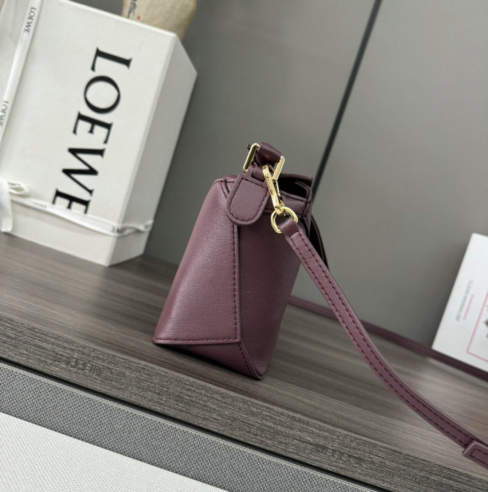 Loewe Classic Calfskin Mini Puzzle Bag L062312 Burgundy