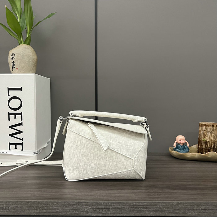 Loewe Classic Calfskin Mini Puzzle Bag L062312 White