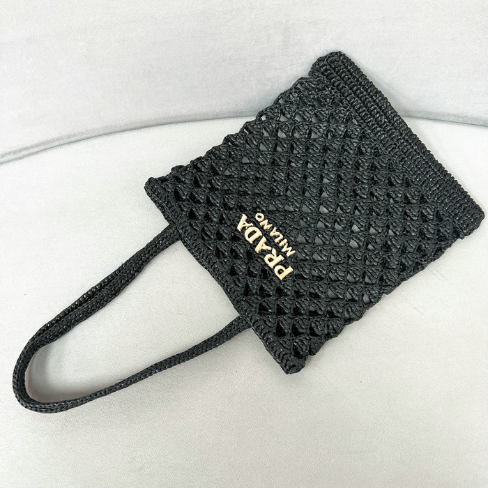 Prada Crochet Tote Bag 1BG493 Black