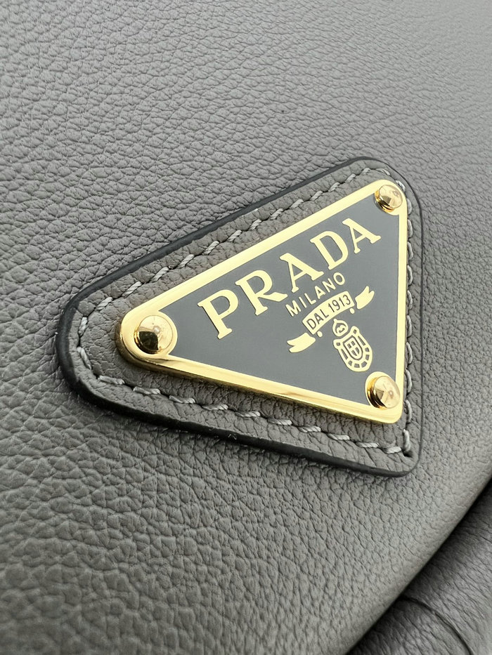 Prada Leather Handbag 1BA451 Grey