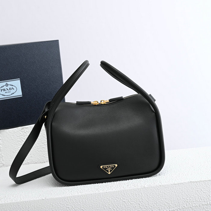 Prada Leather Handbag Black 1BA451