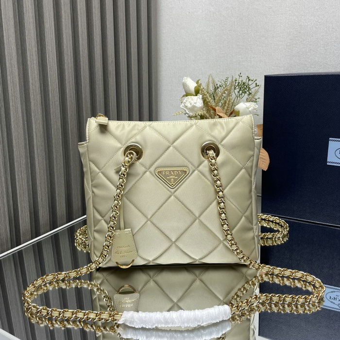 Prada Re-Edition 1995 Chain Re-Nylon tote bag 1BG468 Beige