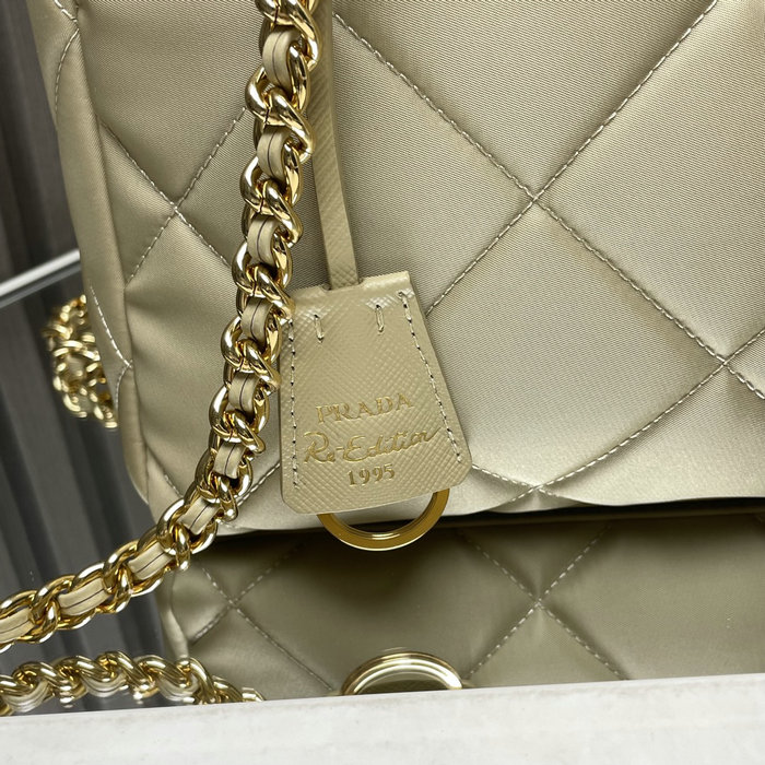 Prada Re-Edition 1995 Chain Re-Nylon tote bag 1BG468 Beige