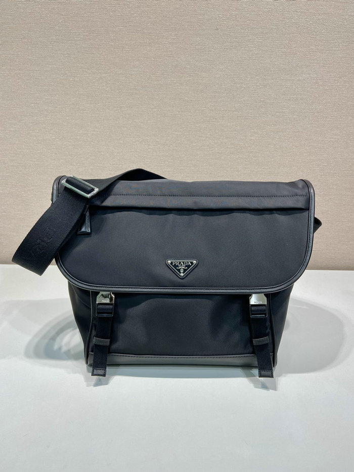 Prada Re-Nylon and leather shoulder bag Black 2VD052