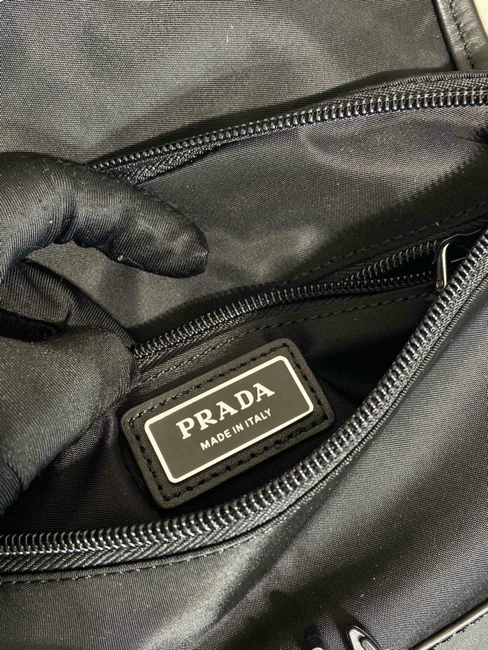 Prada Re-Nylon and leather shoulder bag Black 2VH176