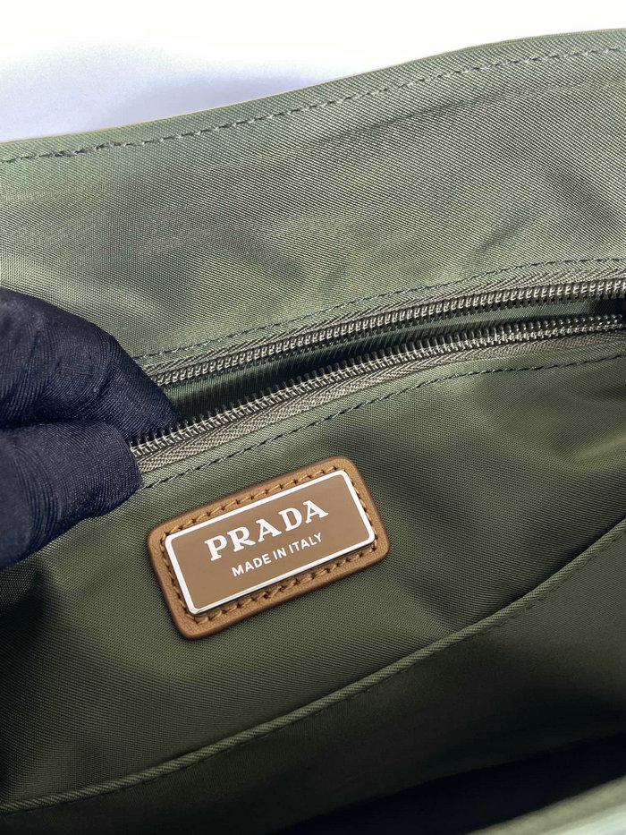 Prada Re-Nylon and leather shoulder bag Green 2VD052