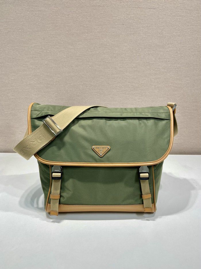 Prada Re-Nylon and leather shoulder bag Green 2VD052