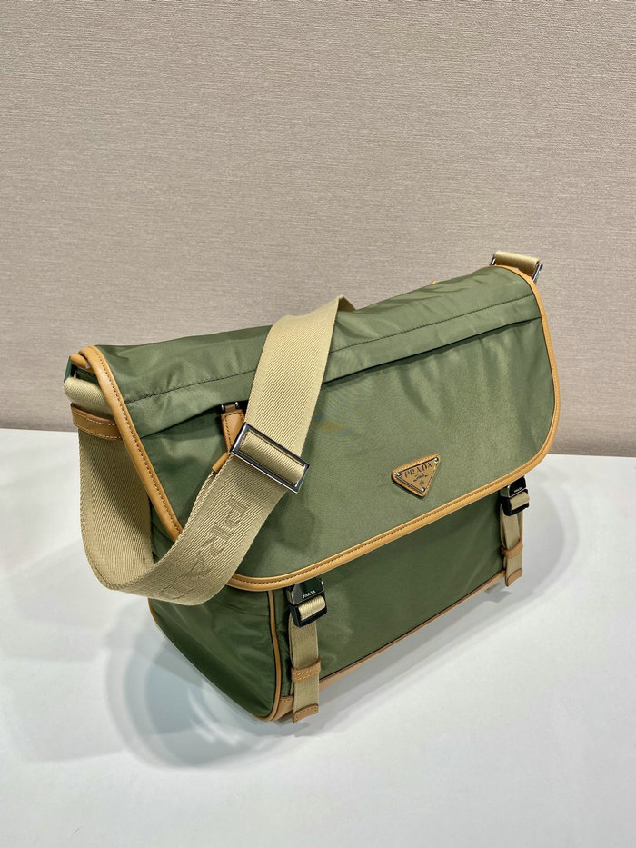 Prada Re-Nylon and leather shoulder bag Green 2VD052