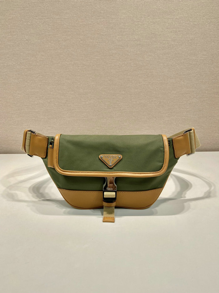 Prada Re-Nylon and leather shoulder bag Green 2VH176