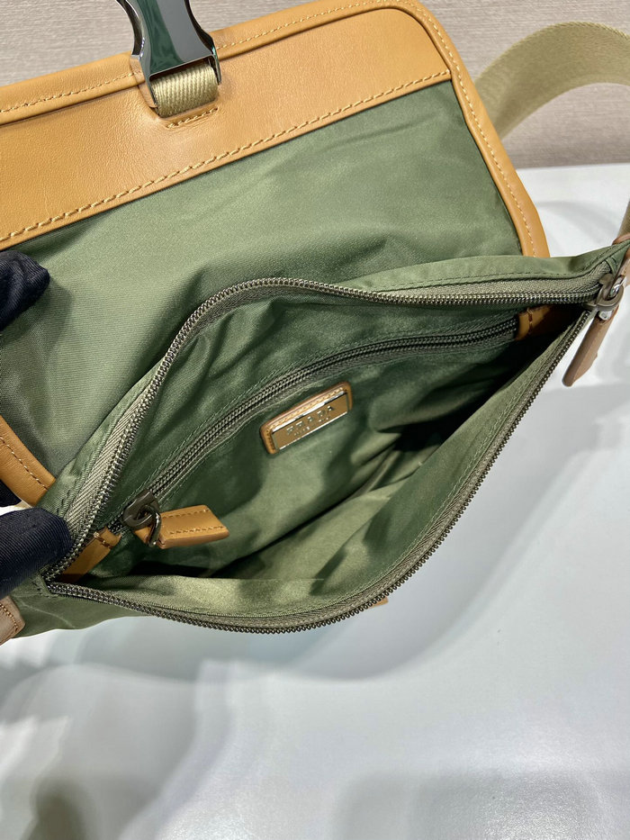 Prada Re-Nylon and leather shoulder bag Green 2VH176