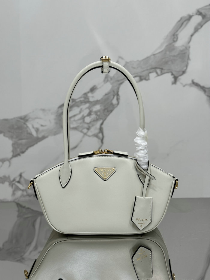 Prada Small Leather Handbag White 1BA427