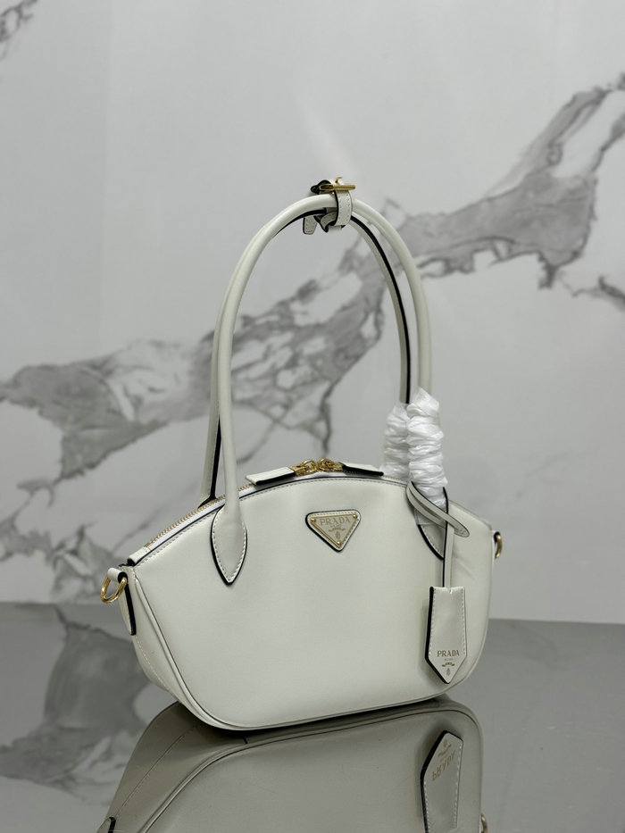 Prada Small Leather Handbag White 1BA427