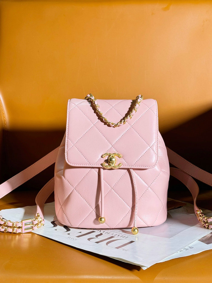 Chanel Lambskin Backpack Pink AS4866