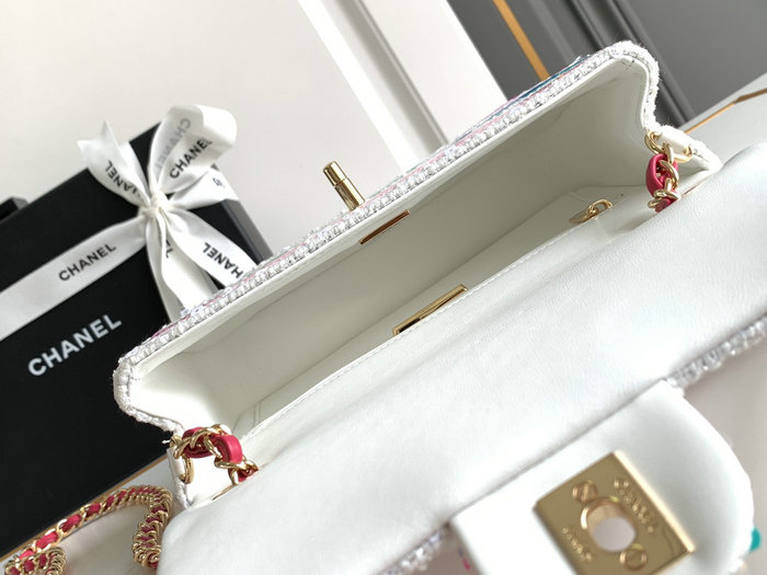 Mini Chanel Classic Handbag White A69900