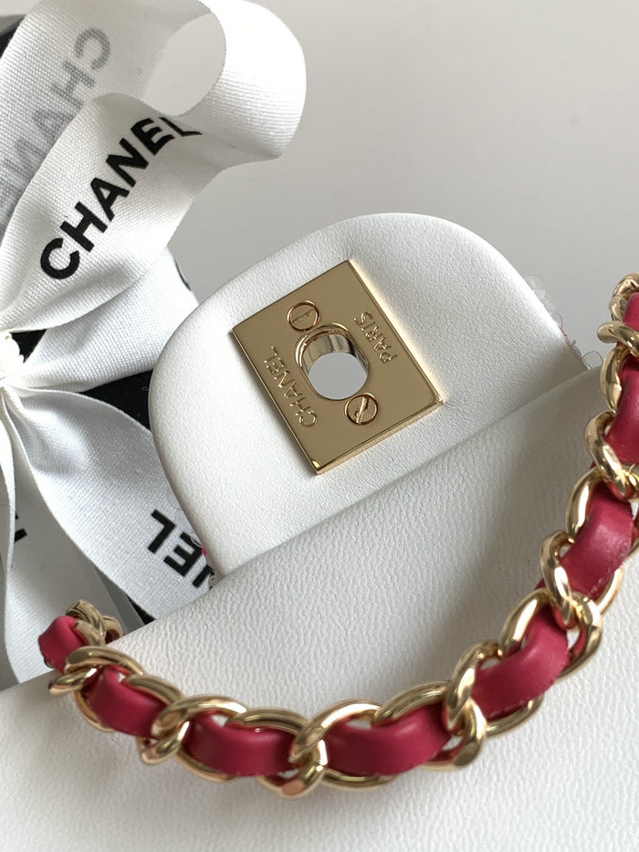 Mini Chanel Classic Handbag White A69900