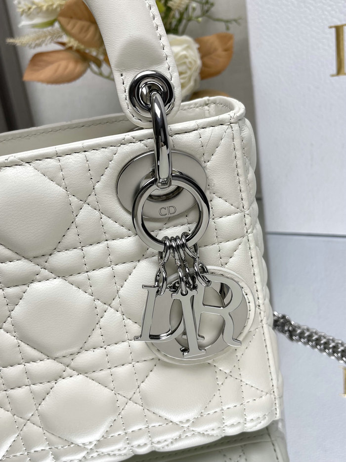 Mini Lady Dior Lambskin Bag White MD0505