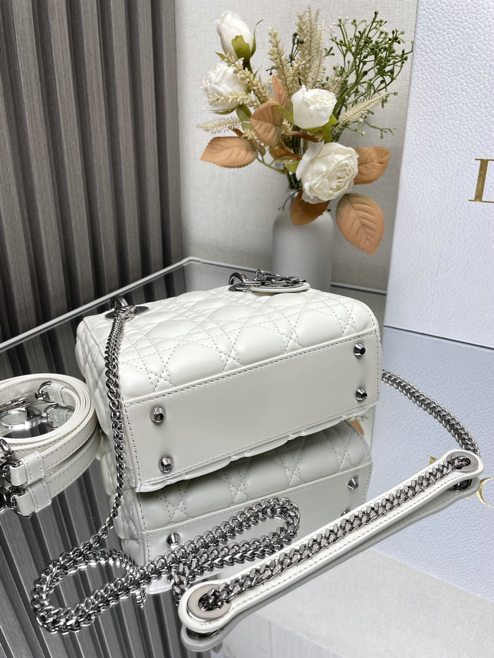 Mini Lady Dior Lambskin Bag White MD0505