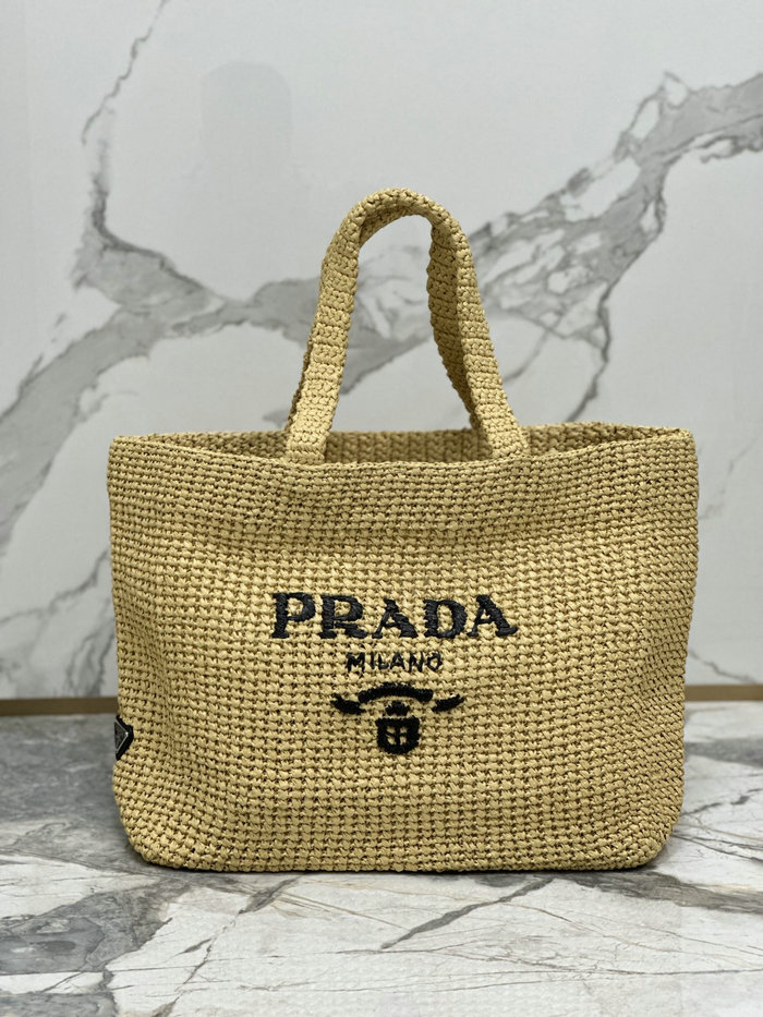 Prada Crochet Tote Bag 1BG392 Beige