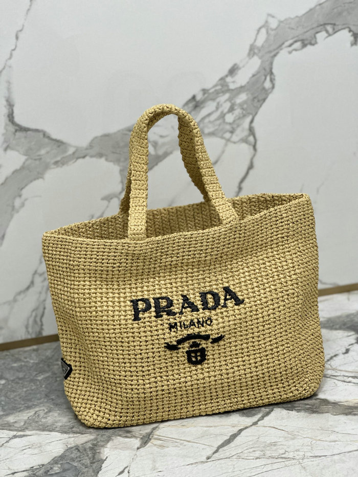 Prada Crochet Tote Bag 1BG392 Beige