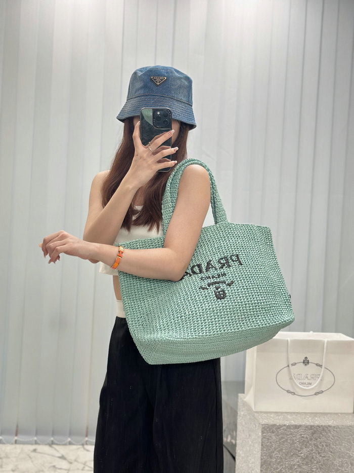 Prada Crochet Tote Bag 1BG392 Green