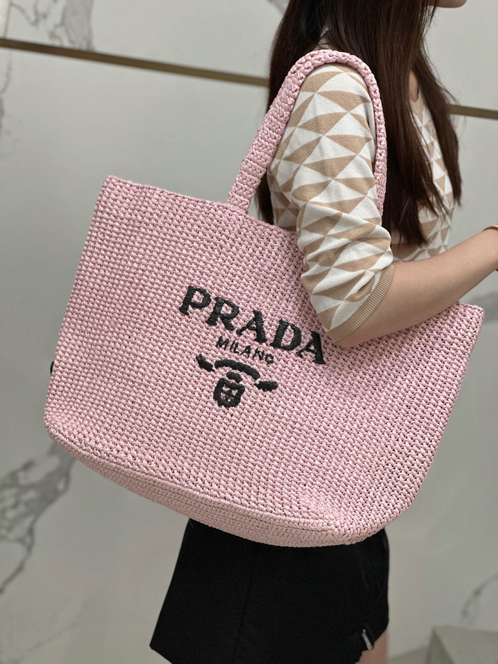 Prada Crochet Tote Bag 1BG392 Pink