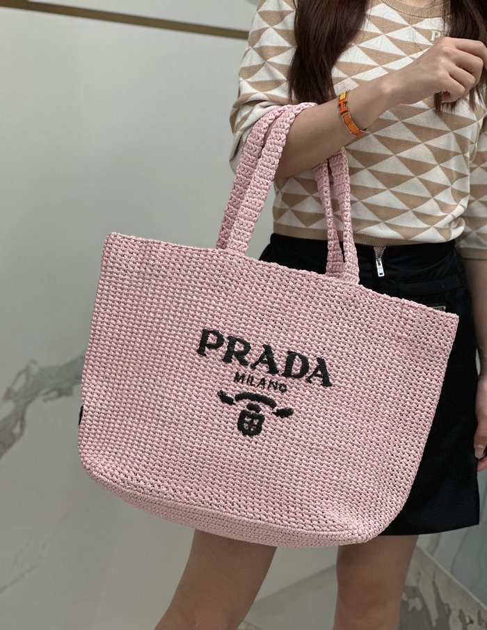 Prada Crochet Tote Bag 1BG392 Pink