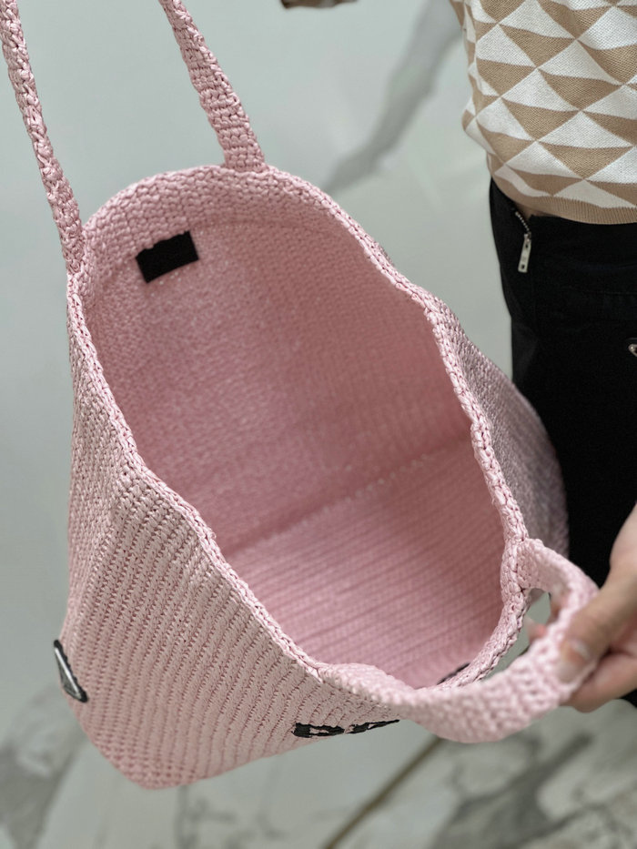 Prada Crochet Tote Bag 1BG392 Pink