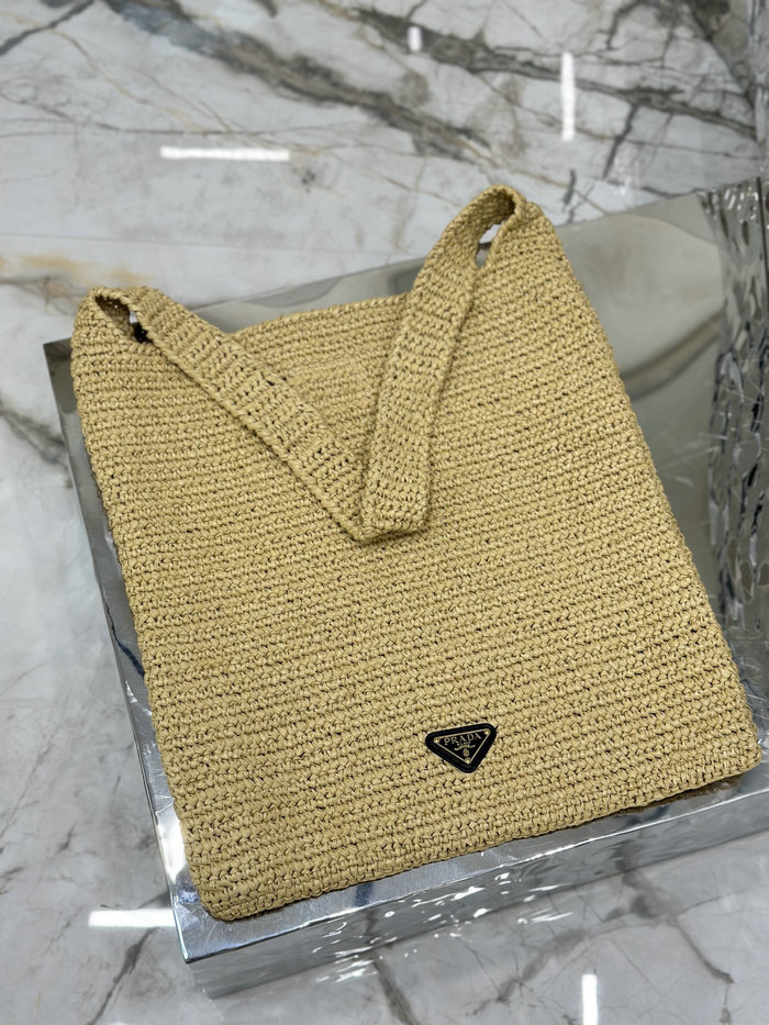 Prada Crochet Tote Bag Beige 1BC182