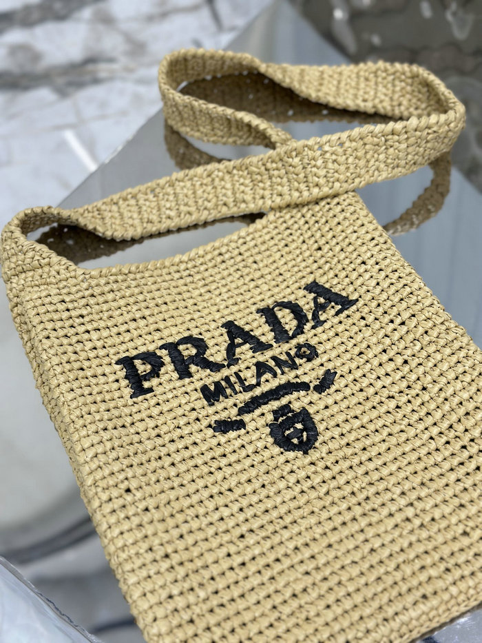 Prada Crochet Tote Bag Beige 1BC184