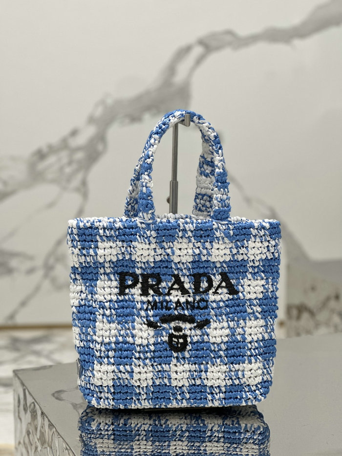 Prada Small Crochet Tote Bag 1BG422 Blue