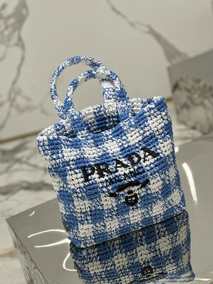 Prada Small Crochet Tote Bag 1BG422 Blue