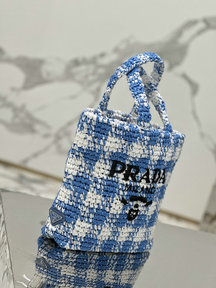 Prada Small Crochet Tote Bag 1BG422 Blue