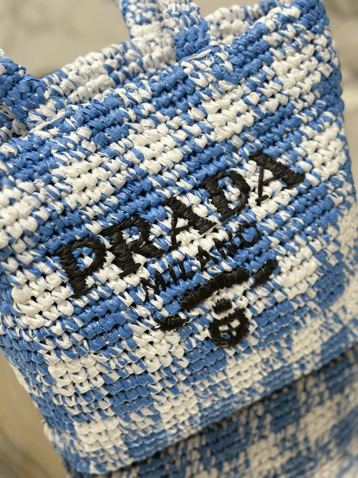 Prada Small Crochet Tote Bag 1BG422 Blue