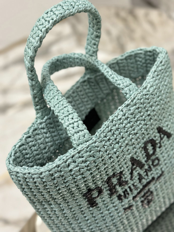 Prada Small Crochet Tote Bag 1BG422 Green