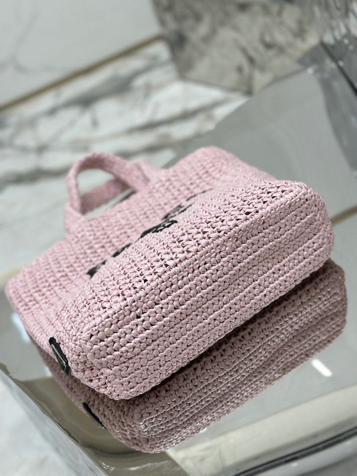 Prada Small Crochet Tote Bag 1BG422 Pink